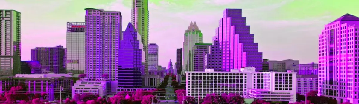 Austin Texas skyline distorted