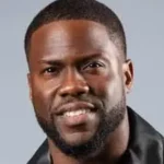 Headshot of Comedian Kevin Hart with a beard and black coat on.