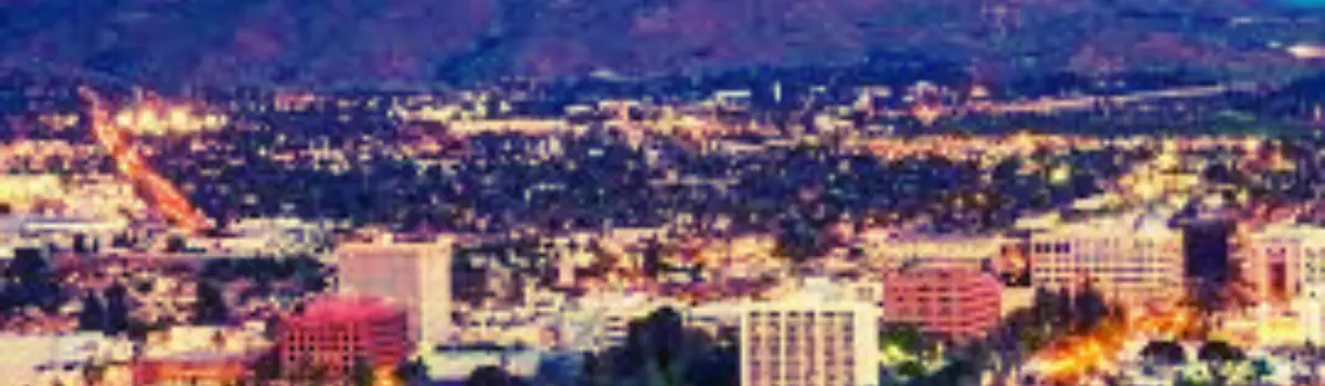 Distorted image of Riverside, California skyline.